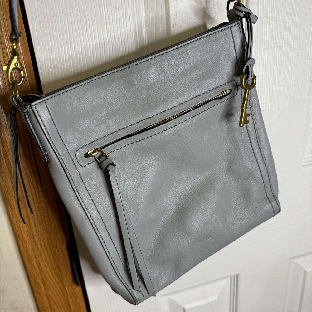 Slate Blue Fossil Crossbody 🩵